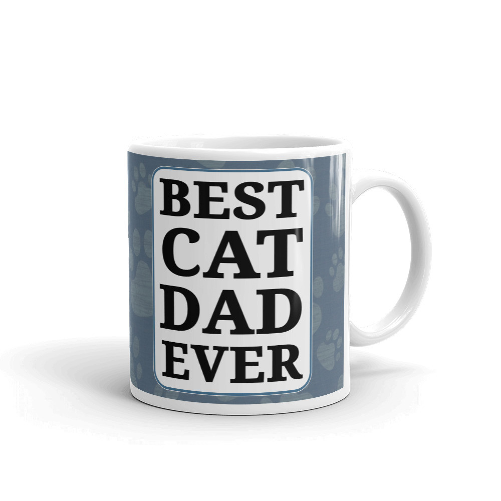 Best Cat Dad Ever Funny Coffee Tea Ceramic Mug Office Work Cup Gift