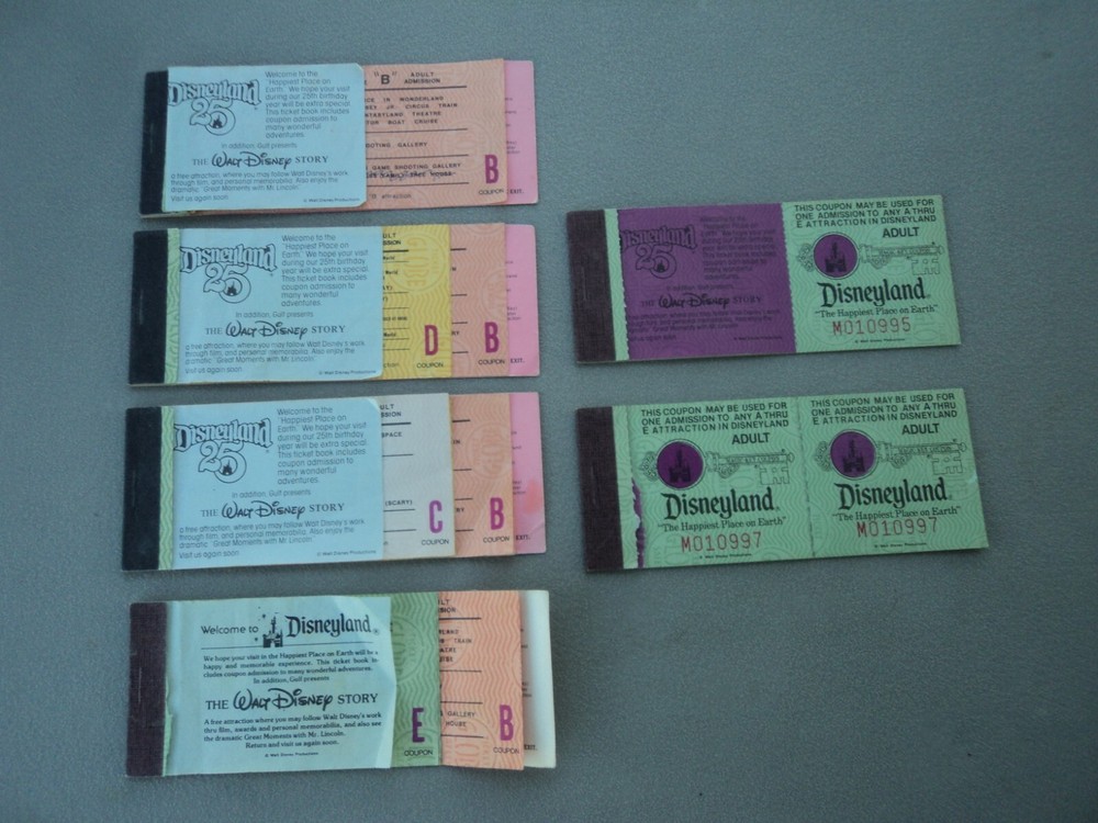 Vintage 1970s 80s Disneyland Adult Ticket Coupon Book with Disney Magic Kingdom-image