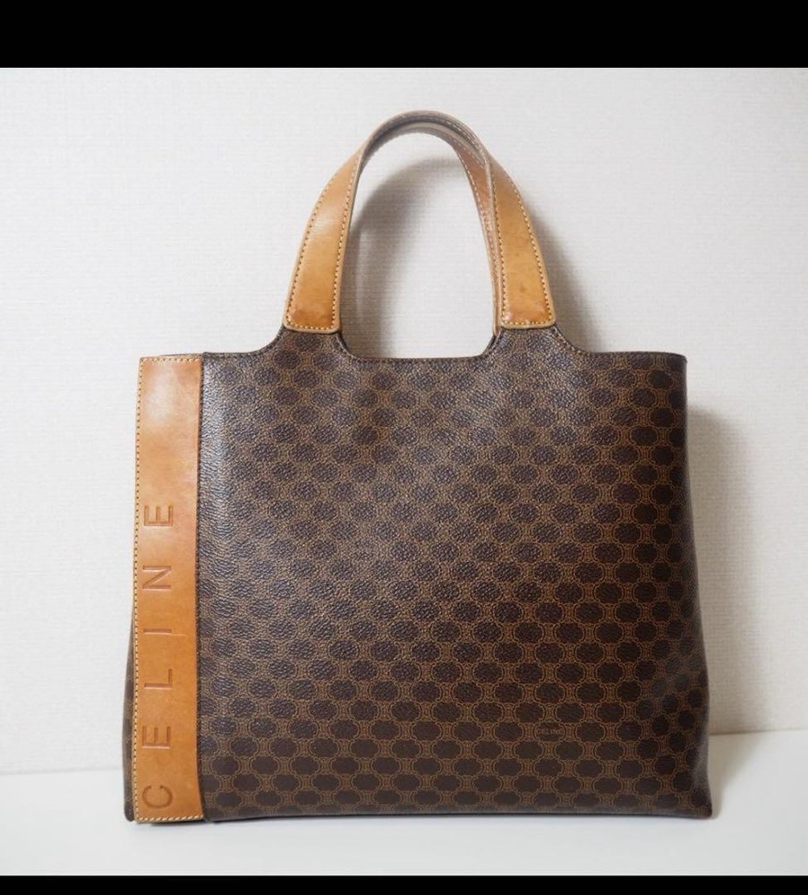 Limited time offer 11/22-23! CELINE dot pattern leather tote bag-image
