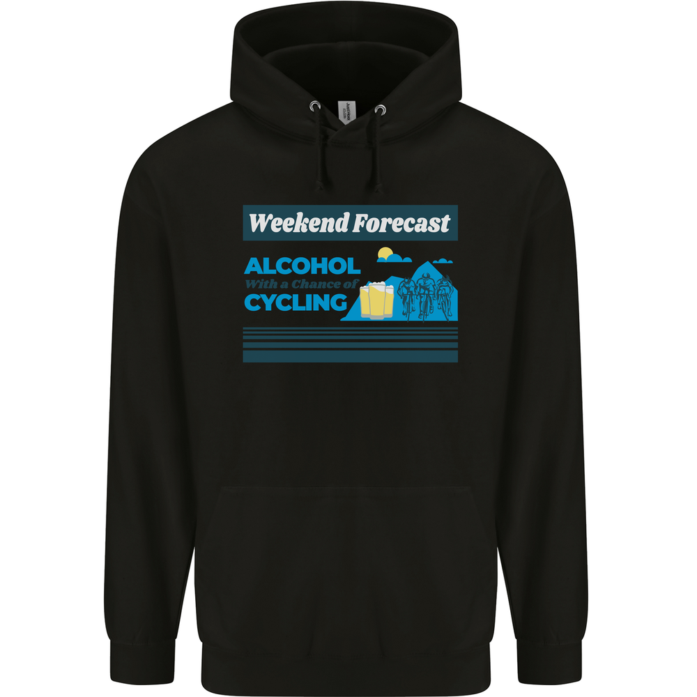 Cycling Weekend Forecast Funny Beer Alcohol Mens 80% Cotton Hoodie
