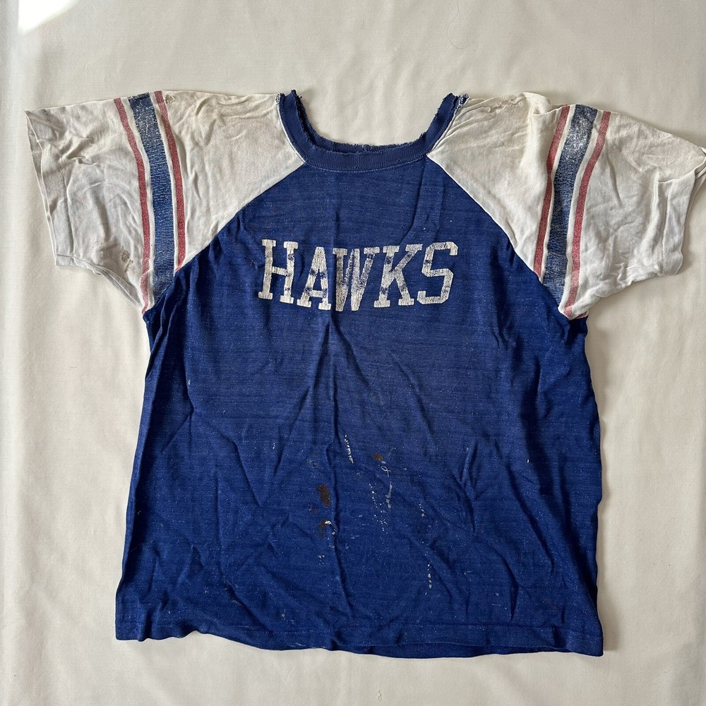 Vintage thrashed jersey Hawks blue