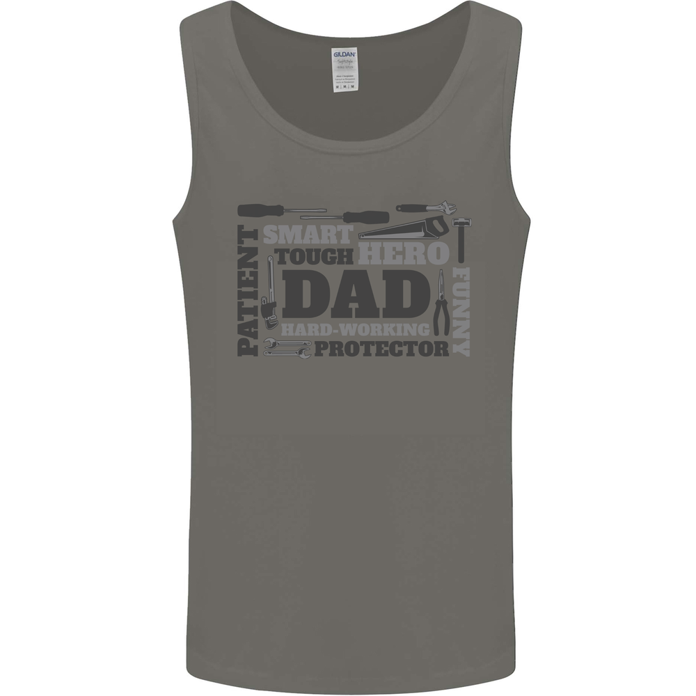 Dad Funny Fathers Day Smart Tough Hero Mens Vest Tank Top