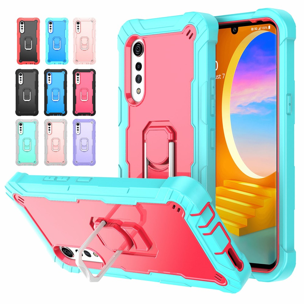 For LG Velvet Safe Case Shockproof Rugged Kickstand Armor Cover Screen Protector