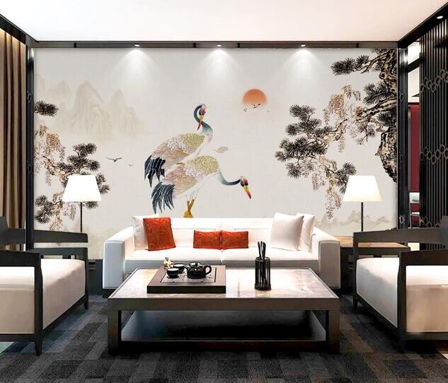 3D Classical Crane ZHUA29335 Wallpaper Wall Murals Removable Self-adhesive Ann