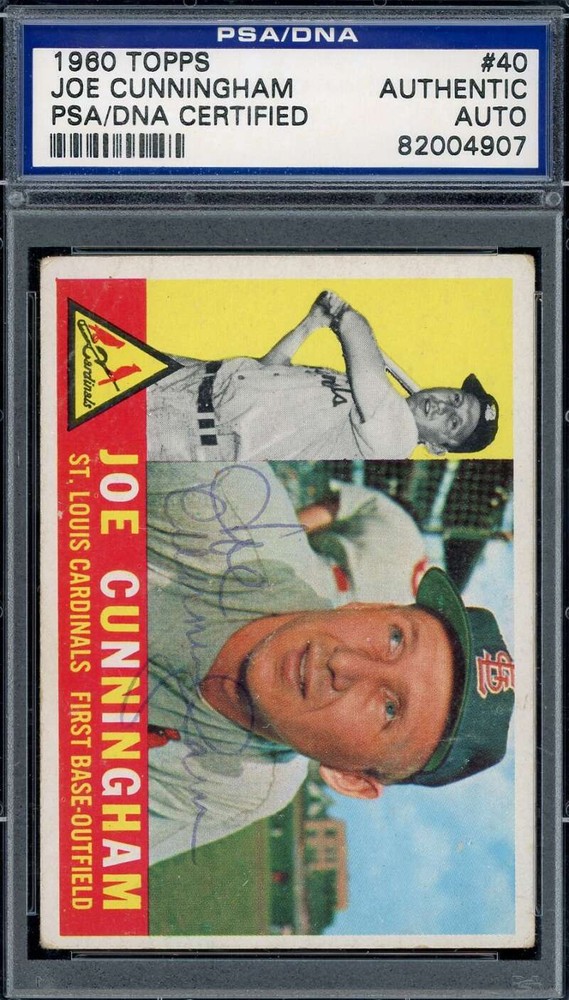 Joe Cunningham PSA DNA Signed 1960 Topps Autograph