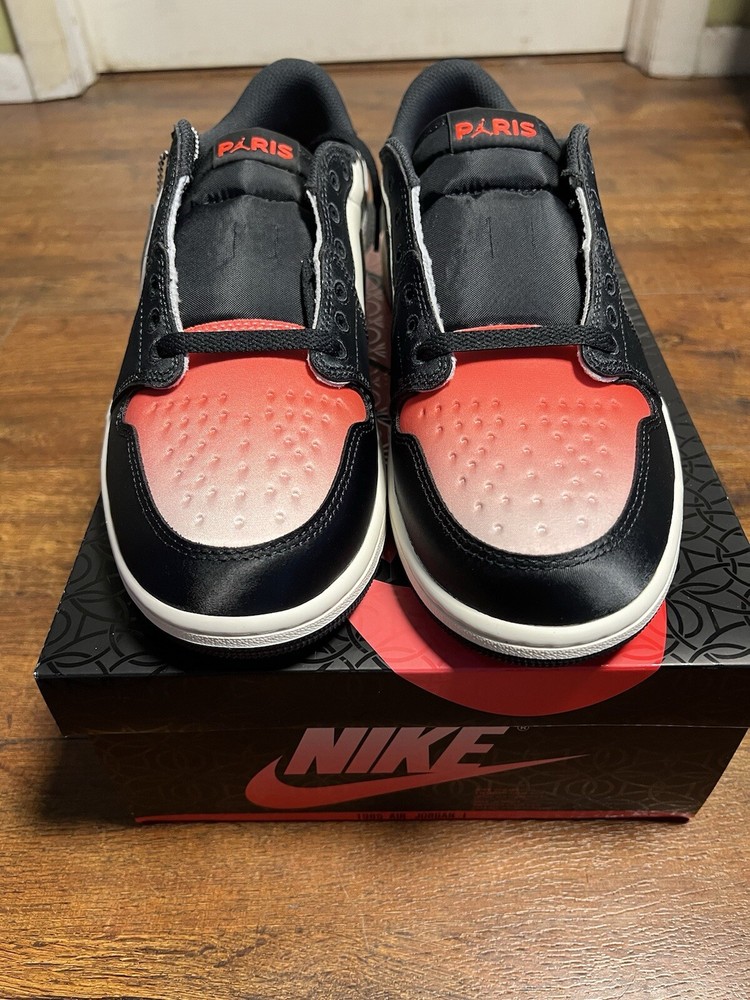 Size 7.5- Paris Saint-Germain x Air Jordan 1 Retro OG Low Sail Pink Oxford