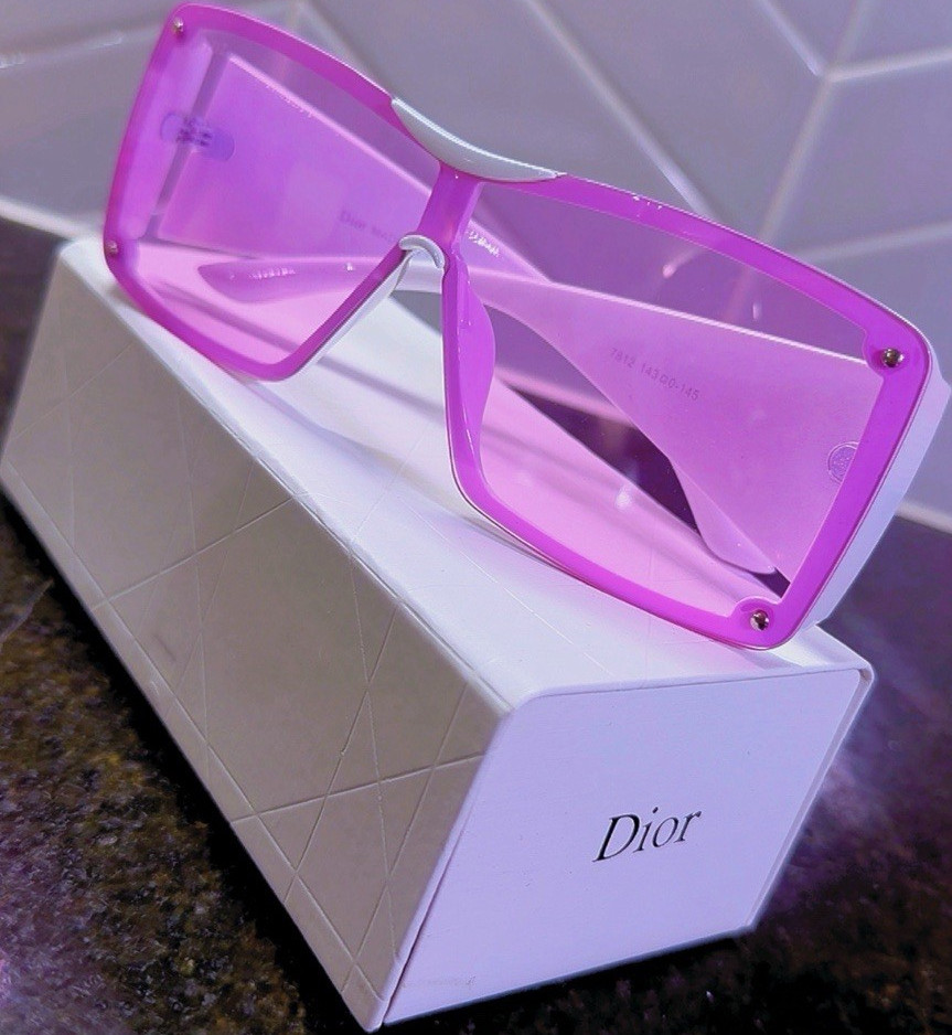 Dior Shield Pink White Oversized Sunglasses Women Plastic Frame Designer