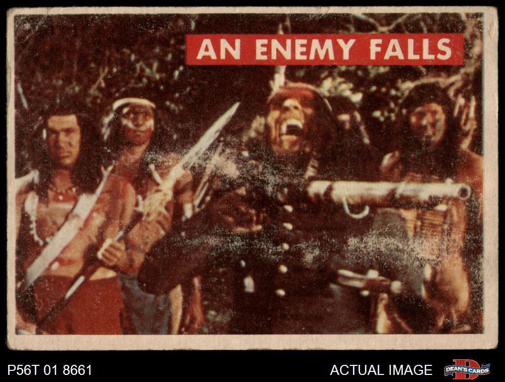 1956 Topps Davy Crockett Green Back #28 An Enemy Falls  1.5 - FAIR