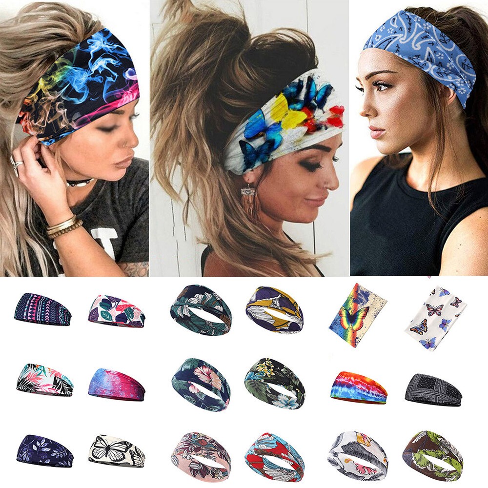 Ladies Wide Stretch Headband Summer Sport Hoop Knot Hair Band