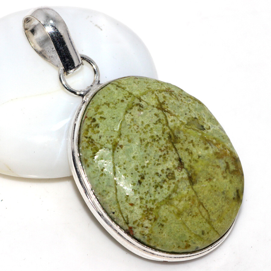 Australian Green Opal 925 Silver Plated Pendant 1.7