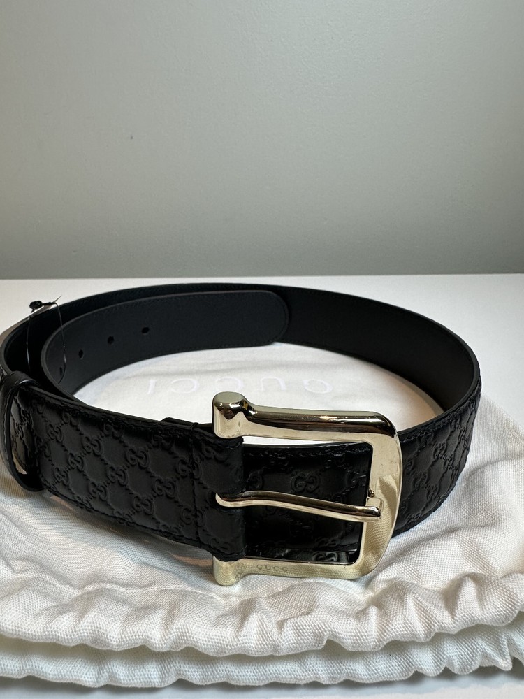 Authentic Gucci Black Leather Belt Size 85 New Condition