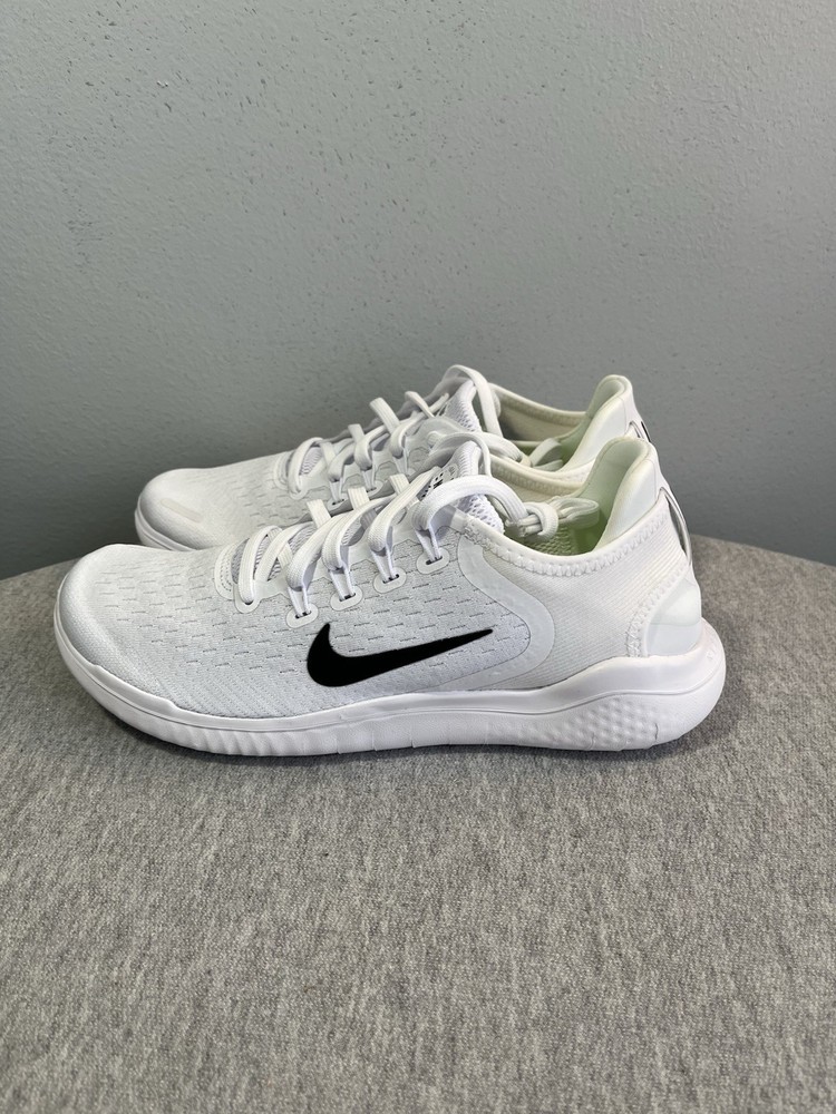Nike Free RN 2018 White/Black Running Women's Shoe Size 8.5 (942837-100)