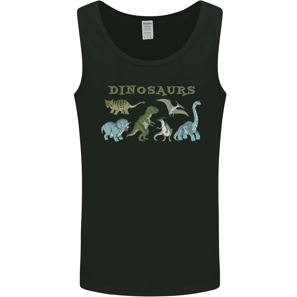 Dinosaurs T-Rex Triceratops Pteranodon Mens Vest Tank Top