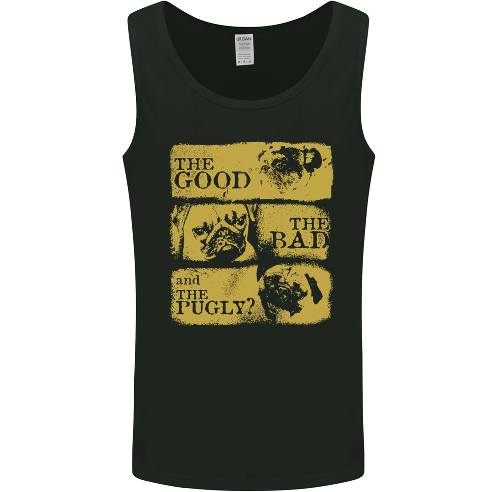 The Good the Bad the Pugly Funny Pug Mens Vest Tank Top