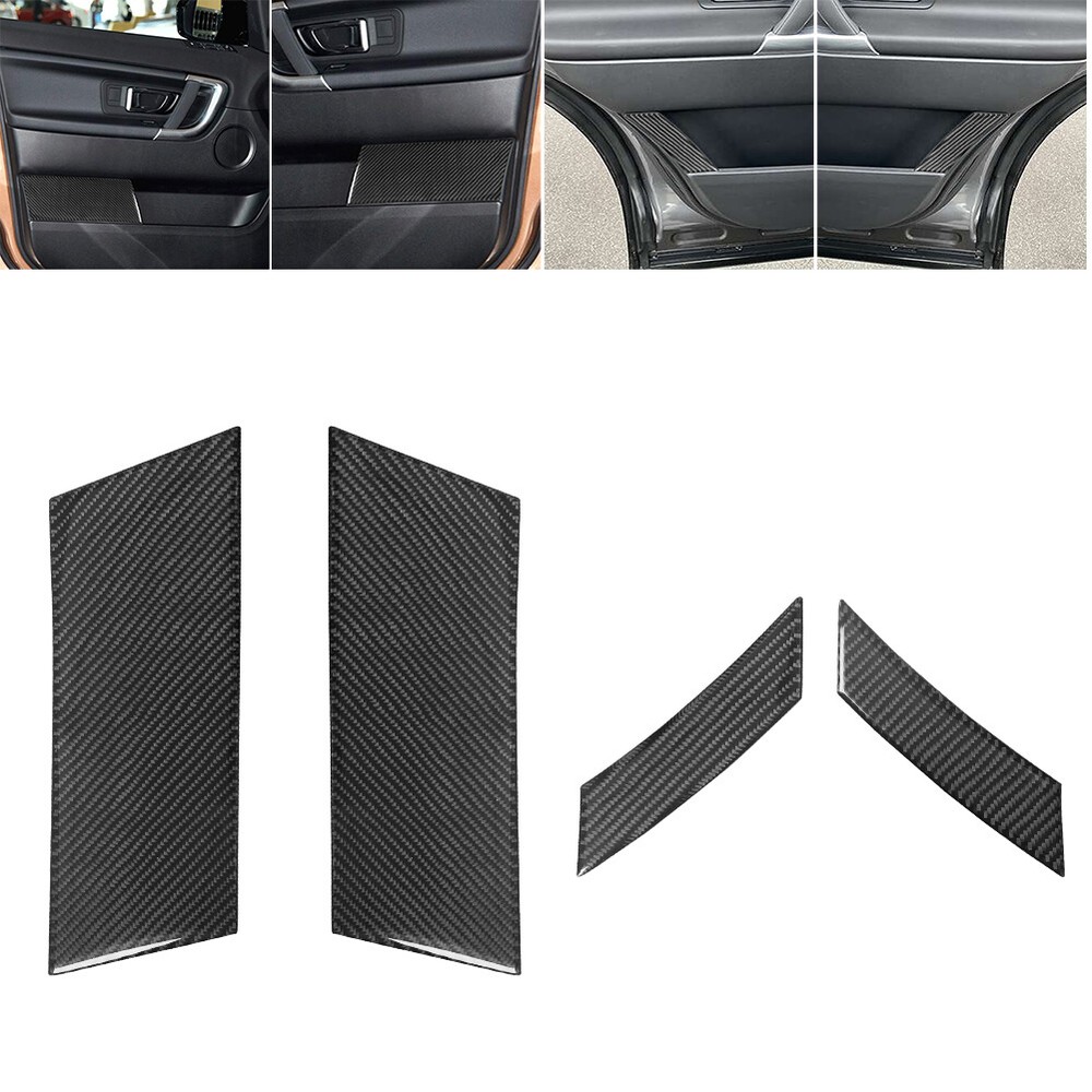 4Pcs Carbon Fiber Interior Door Panel Cover Trim For Land Rover Discovery Sport