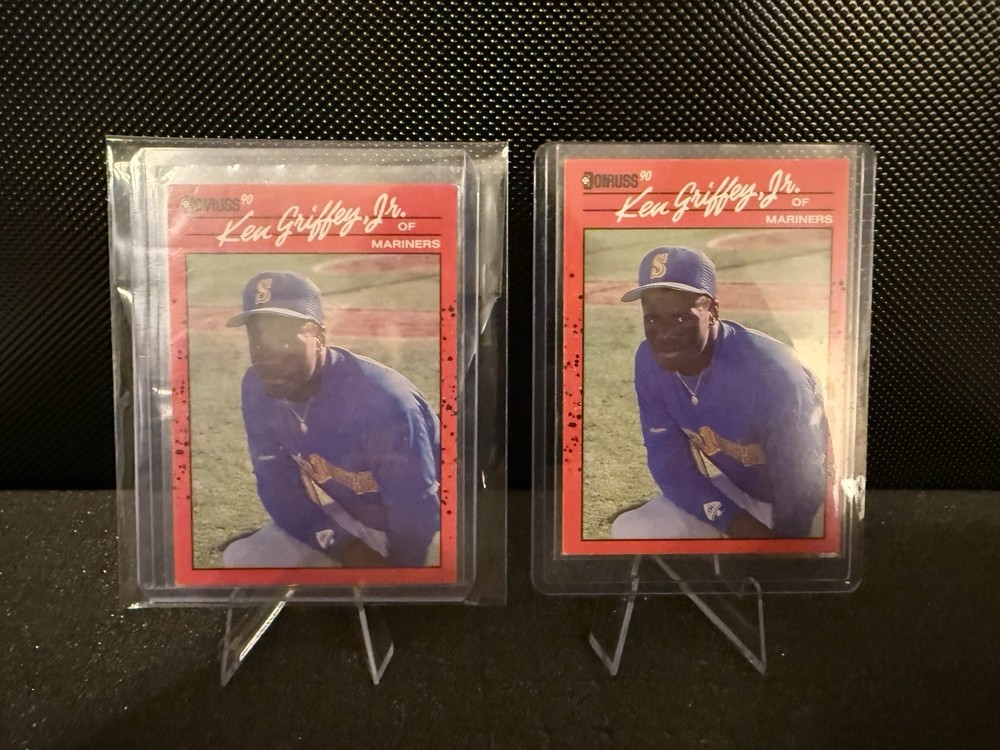 🔥(2) ULTRA RARE KEN GRIFFEY Jr DONRUSS ‘90 BASEBALL CARDS (READ DESCRIPTION)!!