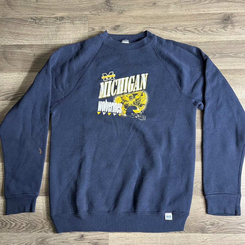 VTG University of Michigan Sweatshirt YOUTH XL Discus Athletic 1990s Distressed