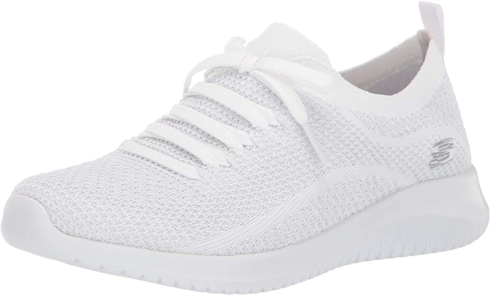 Skechers Ultra Flex Women's Sneakers in White and Silver sizes 6.5
