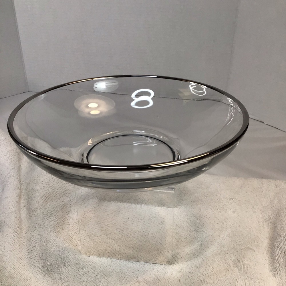 Sheffield Fostoria Blown Glass Silver Rim Bowl