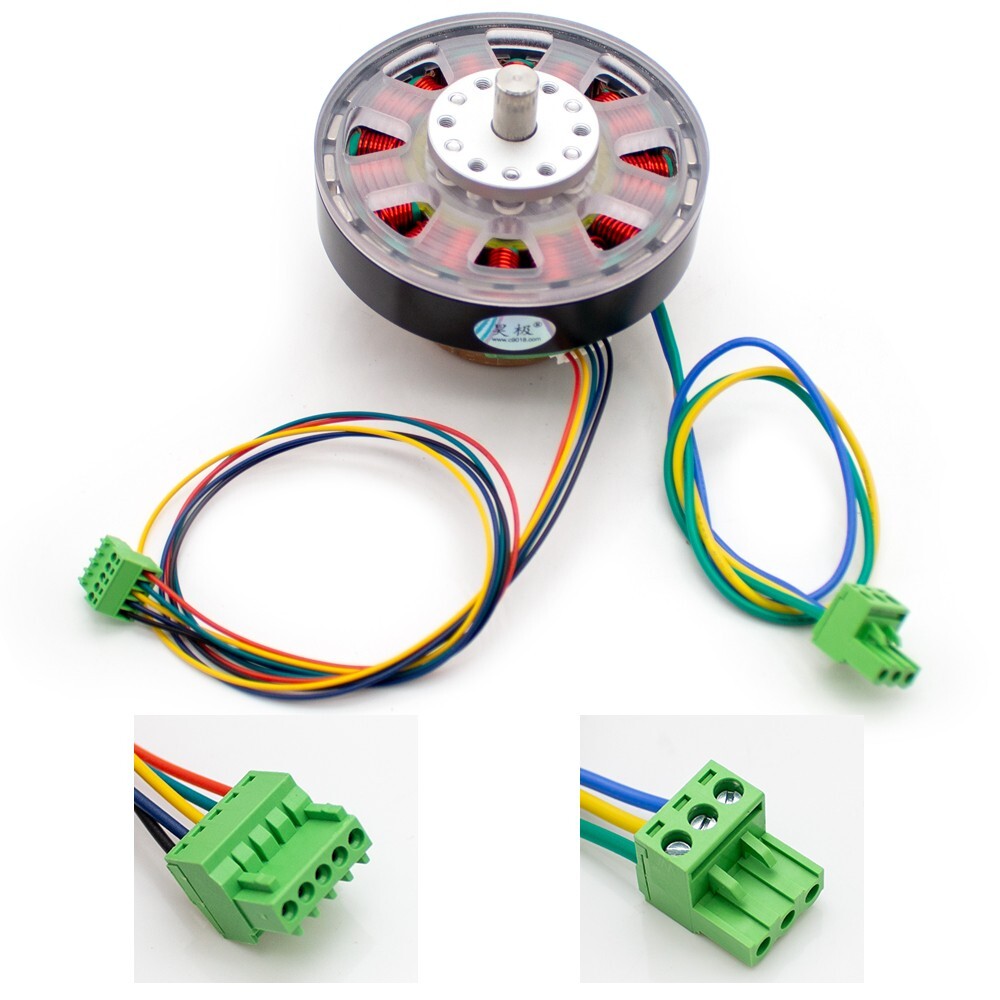 200W 24V 3-Phase Brushless DC Motor 2509 RPM 0.8Nm Disc Magnet
