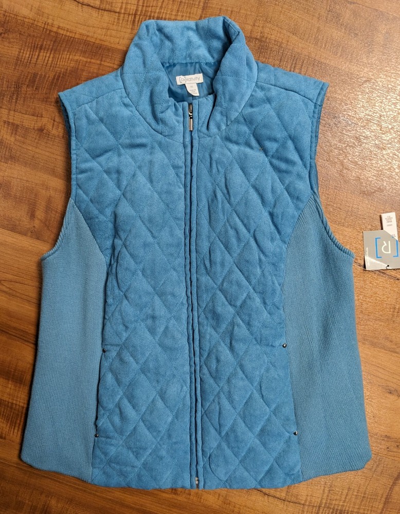 NWT Relativity Quilted Fleece Knit Vest Size XL New With Tags