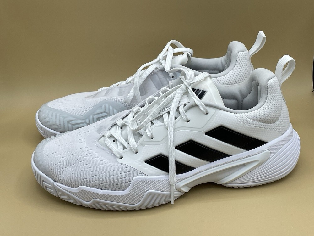 Size 13 Adidas Barricade Men Tennis Shoes ID1548 White NEW