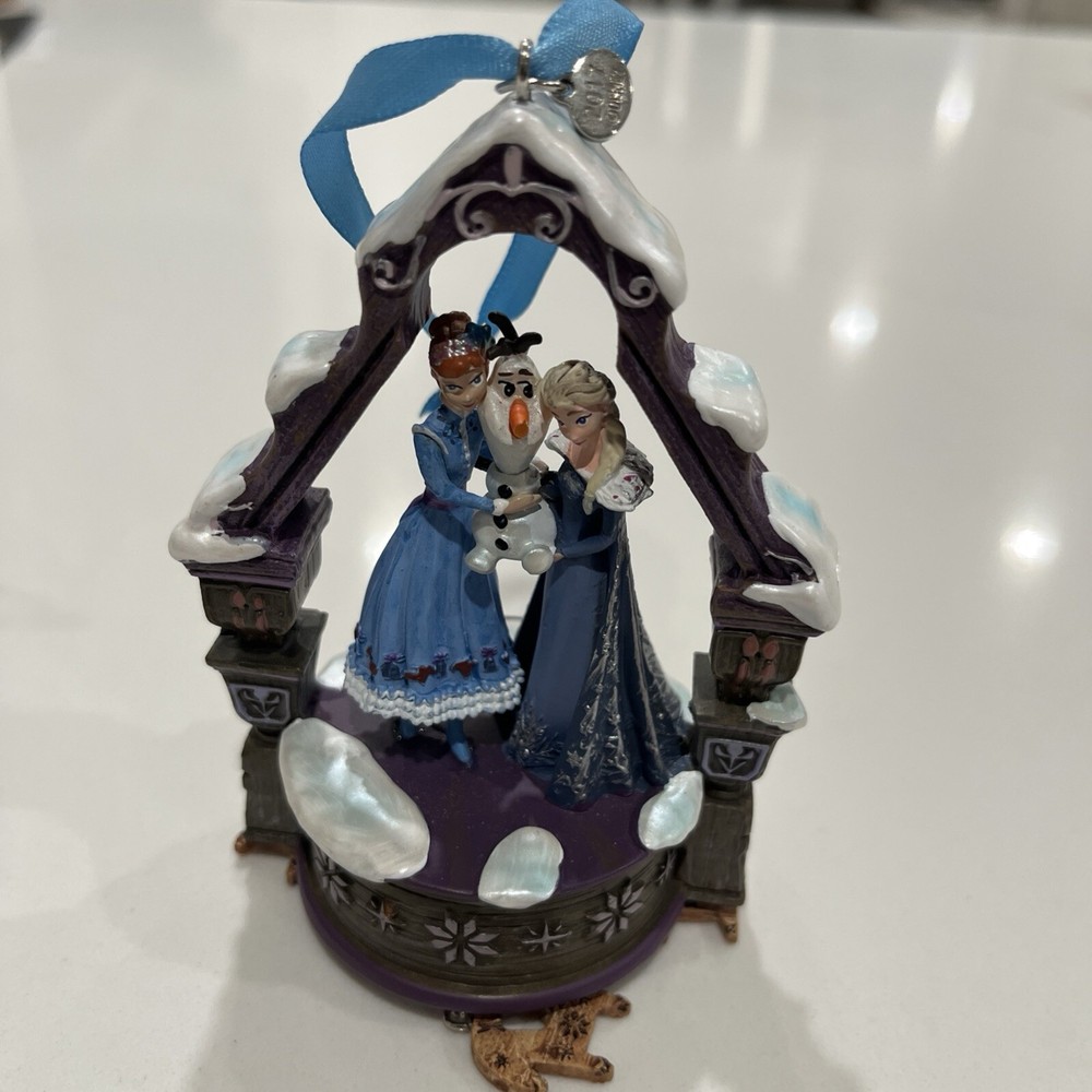 2017 DISNEY SINGING OLAF's FROZEN ADVENTURE ANNA & ELSA MUSICAL ORNAMENT