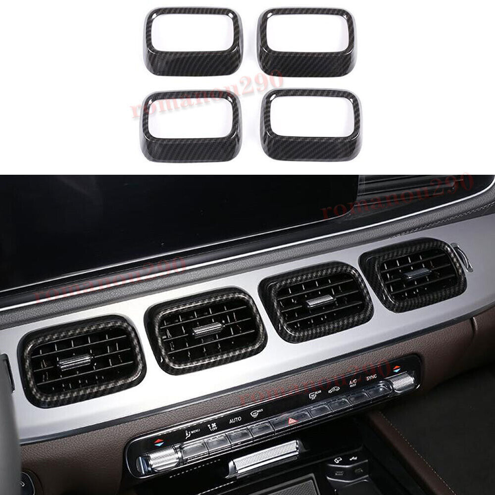 For Benz GLE GLS 2020-2022 Carbon Fiber Car Central Console Air Outlet Vent Trim