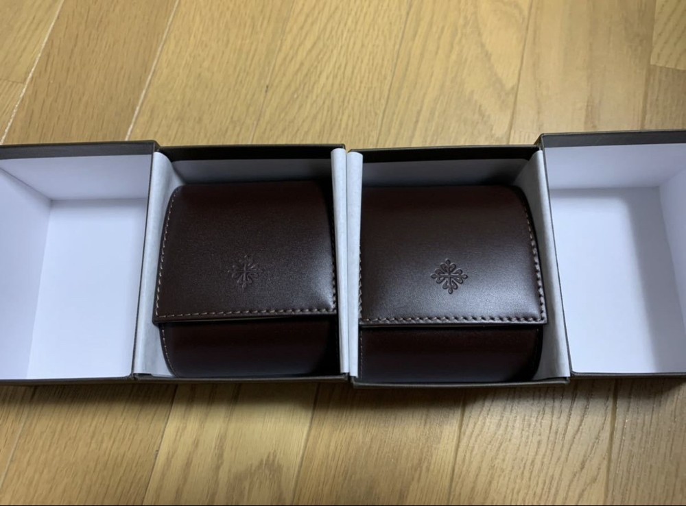 2 Pcs Patek Philippe Genuine Leather Watch Storage Case