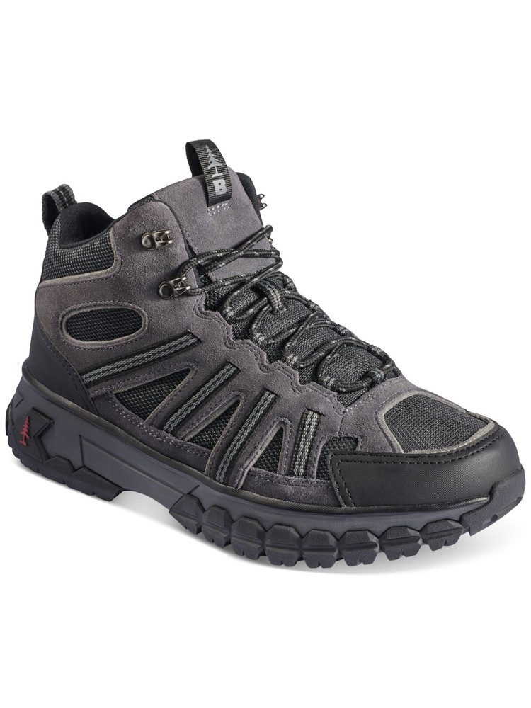 BASS OUTDOOR Mens Gray Leather Hiking Boots Platform Peak Hiker Size 10 M