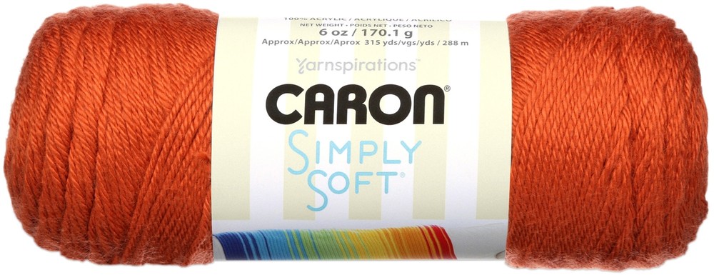 Caron Simply Soft Solids Yarn Pumpkin Pack of 1 Skein