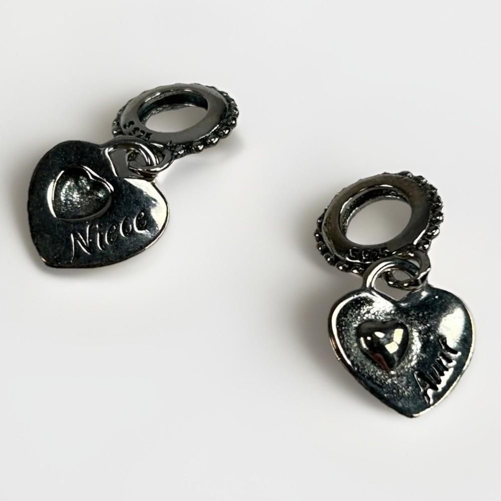 PANDORA Sterling Silver Heart Dangle Charm for Niece and Aunt