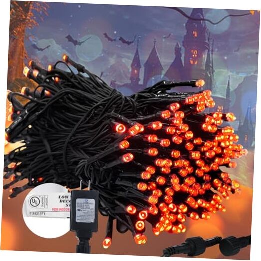 100FT 300LED Orange Halloween String Lights for Outdoor Decor