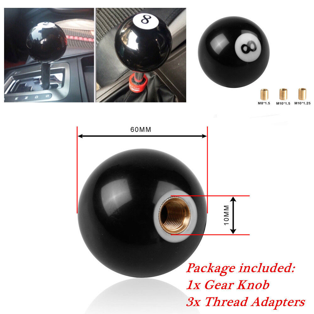 1xGear Knob+3x Thread Adapters Billiard Ball Car Gear Shift Knob Car Accessories