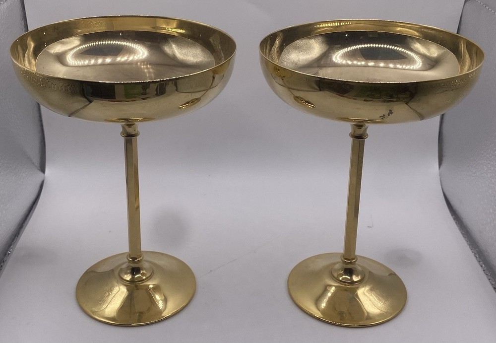 WMF Ikora 24K Gold Plated Champagne Coupe Glasses Set of 2