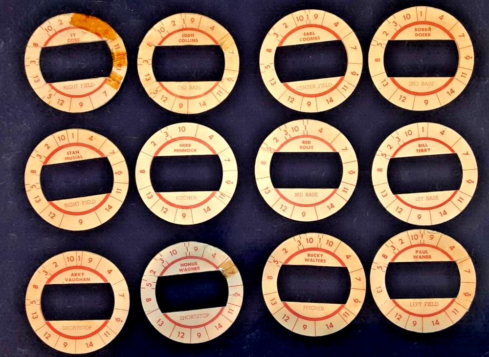 ALL STAR BASEBALL CADACO AND ELLIS  12 VINTAGE RED AND WHITE GAME DISCS