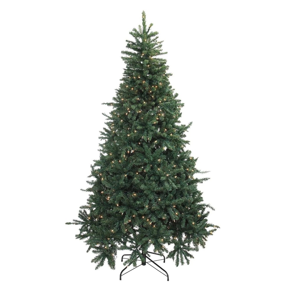 7.5ft Pre-Lit Full Green Northern Pine Artificial Xmas Tree  