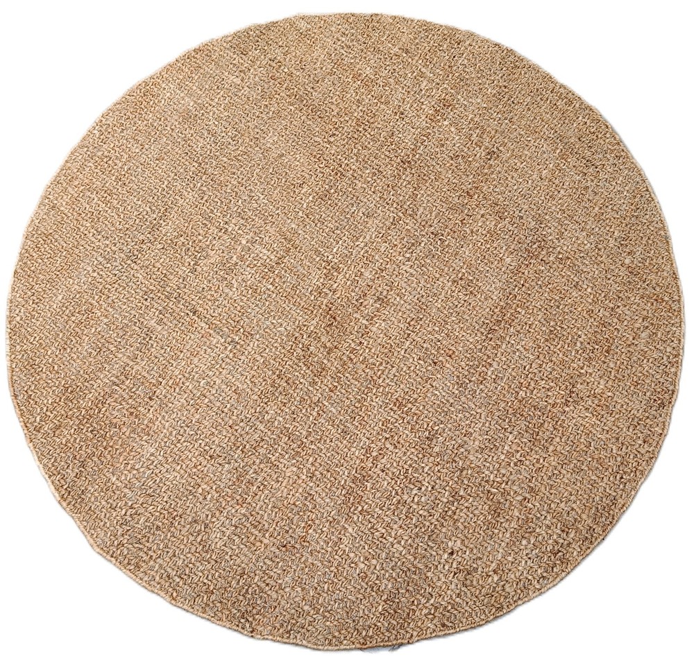Eco-Friendly Brown Jute Circular Rug (5x8 ft) – Rustic Charm for Any Room