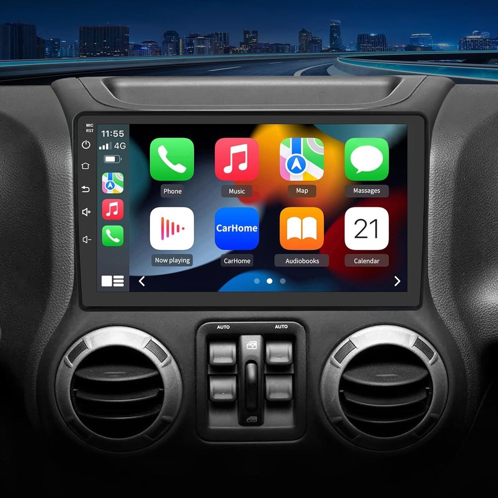 Jeep Wrangler Dodge Chrysler Apple CarPlay Android Auto GPS Dash Stereo