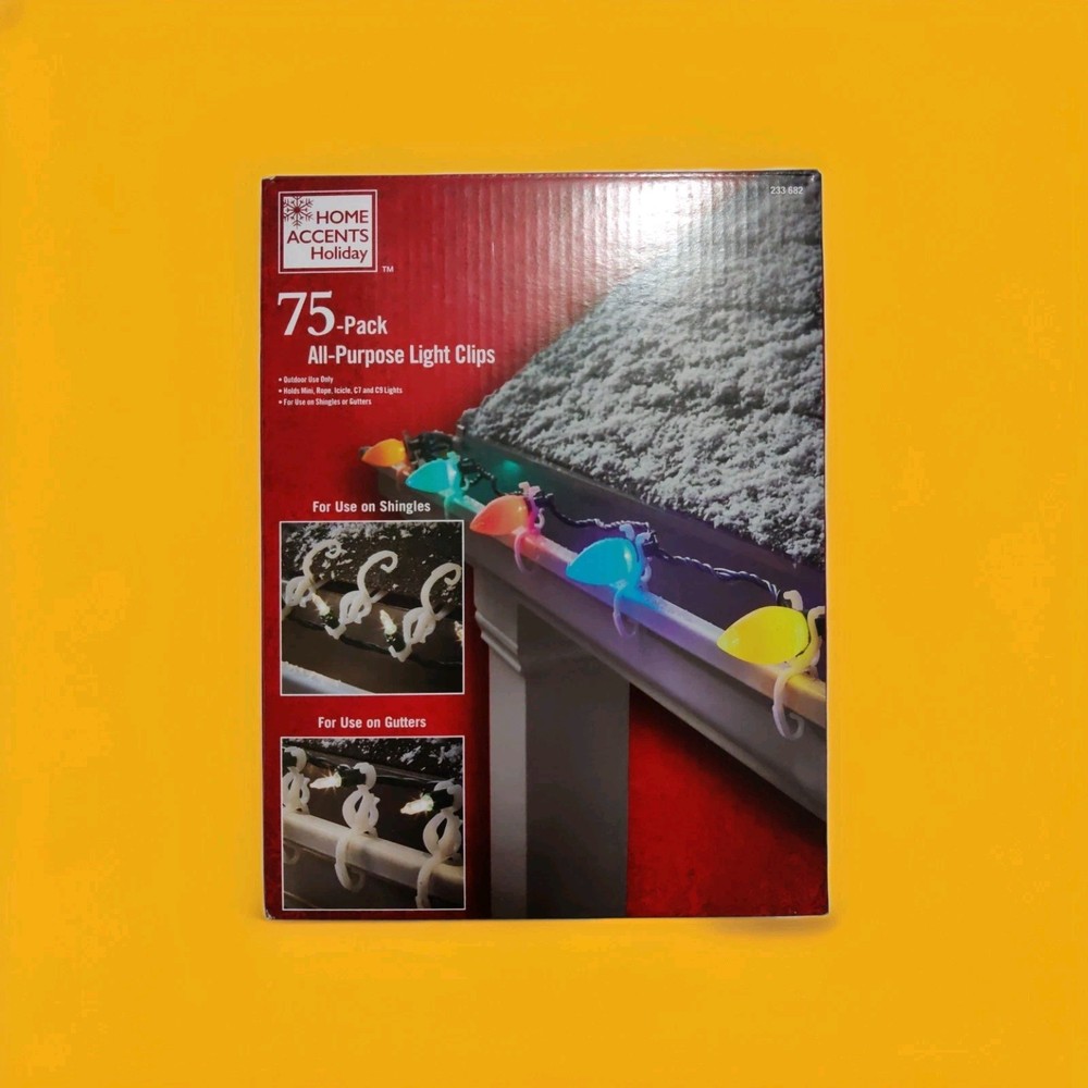 (2) Pack Home Accents Holiday 75-Pack All Purpose Christmas Light Clips