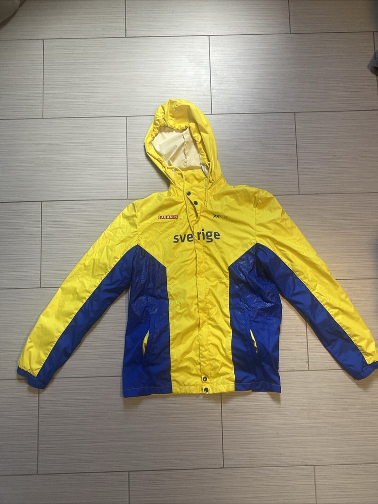 Sverige Bauhause XRcise Blue Yellow Rain Jacket Size M