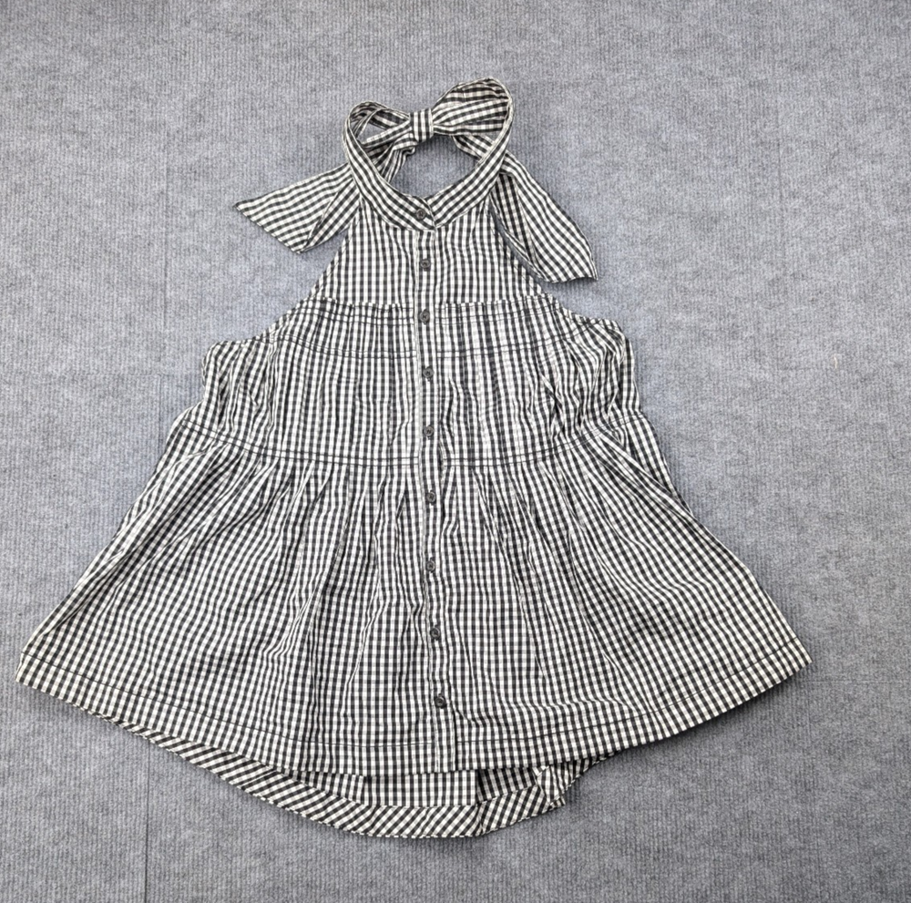 Free People Halter Top Womens Medium Take It Easy Gingham Relaxed Cottage Plaid