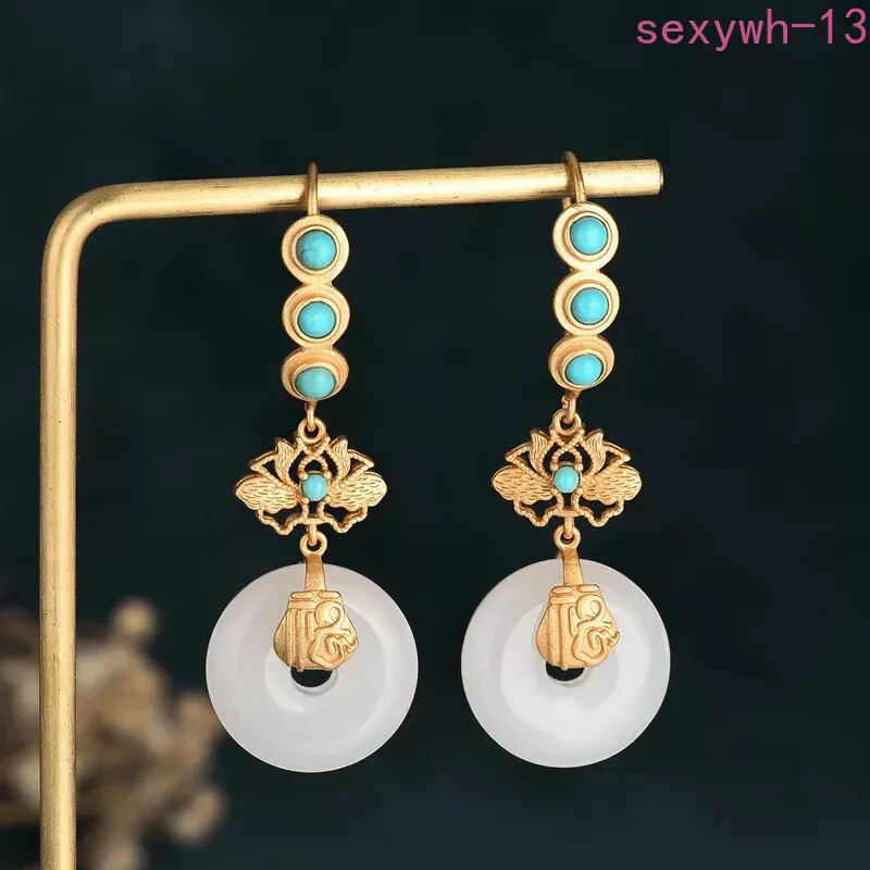 China Style Ear Hook Earrings for Women Jewelry Gold Plated Copper Alloy Butterf