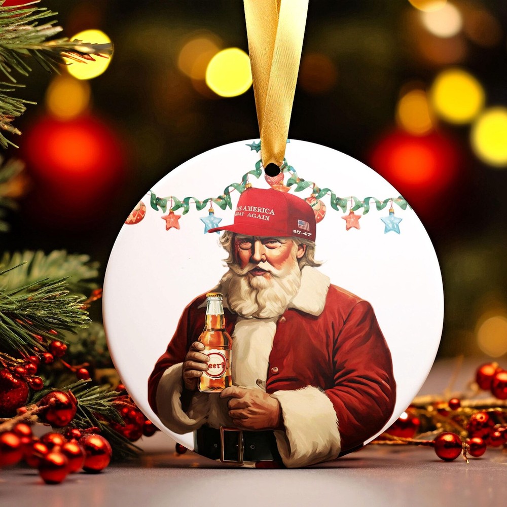 Trump Christmas Ornament President Trump 2024 Ornament Vintage Santa Claus