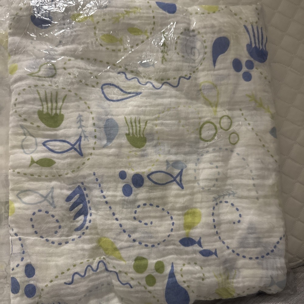 Angel Dear Mermaid Jellyfish Muslin Swaddle Baby Receiving Blanket