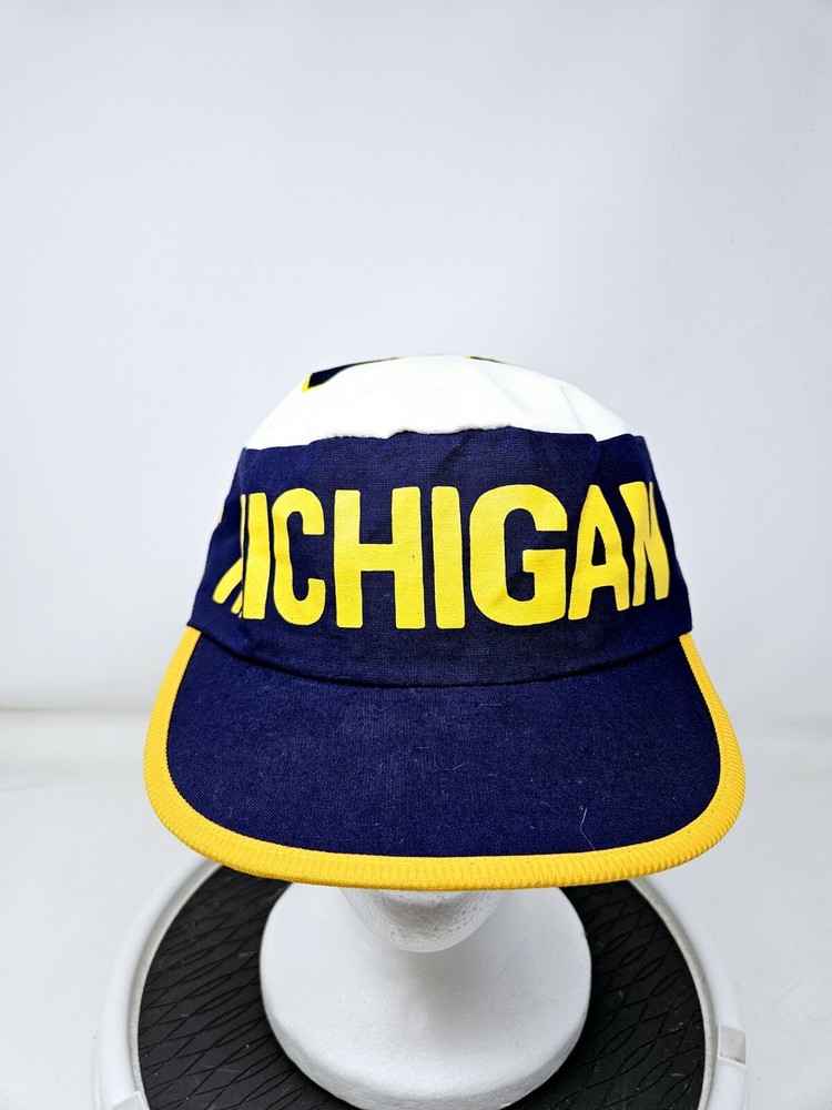 VTG Michigan Wolverines 80s Painter's Cap Hat Twins Enterprise FAST SHIPPING