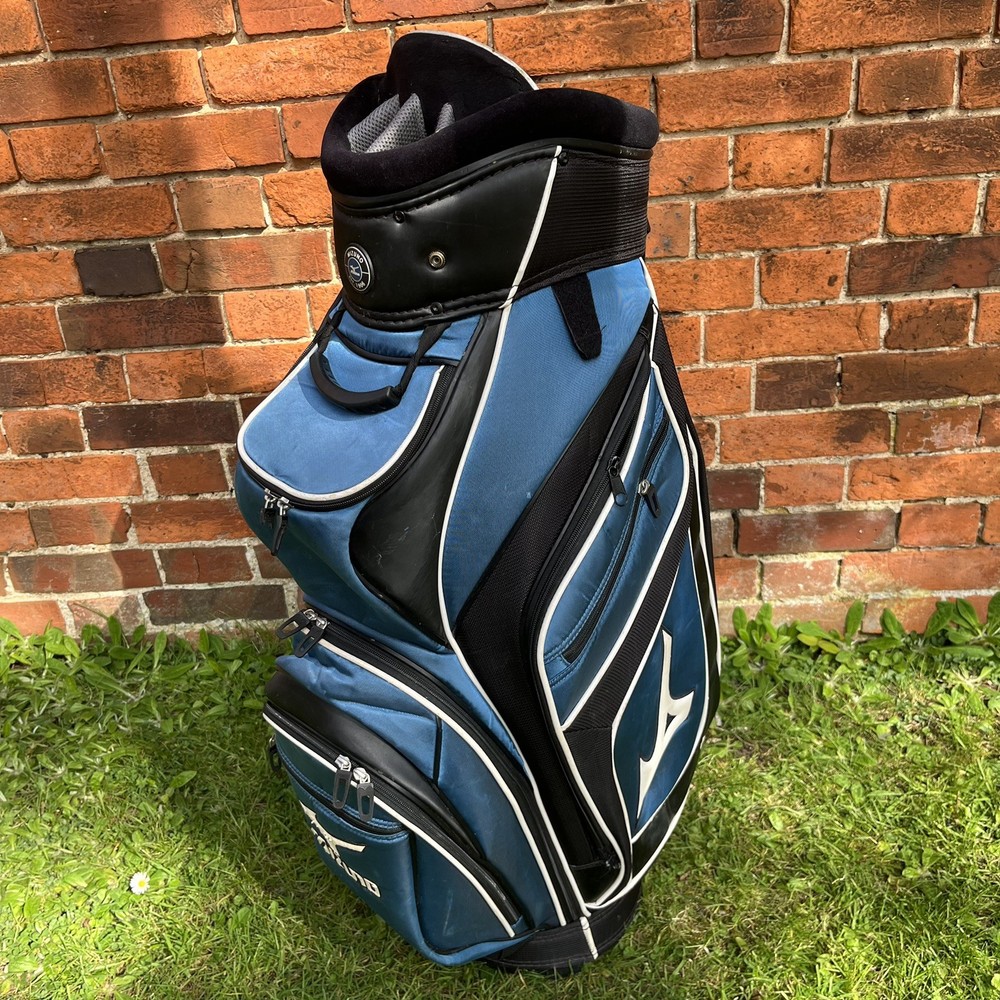 MIZUNO🚩Deluxe Tour Series Cart Bag /Blue/Black/14-Way/Trolley Bag (GC+)