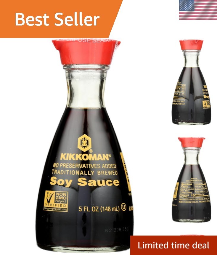 Authentic Japanese Soy Sauce in Dispenser, 5 Fl Oz x 2 - Convenient Flavor Boost
