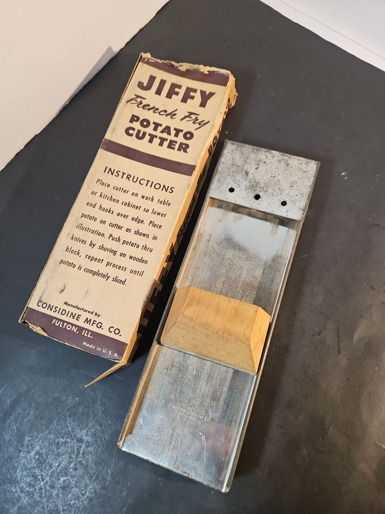 Vintage Jiffy French Fry Potato Cutter in Original Box Kitchen Gadget Fulton IL