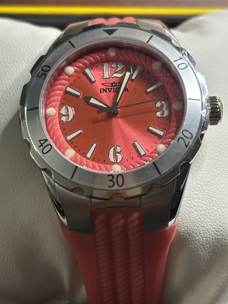 Invicta Women's 24122 Angel Quartz 3 Hand Rose Dial Watch